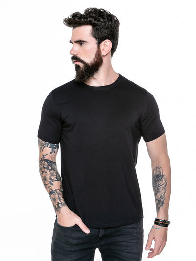 ROCK CLUB, BABY - camiseta masculina all black em algodão egípcio