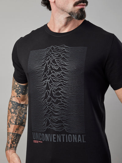 Camiseta Unconventional® Unknown Pleasures em algodão egípcio