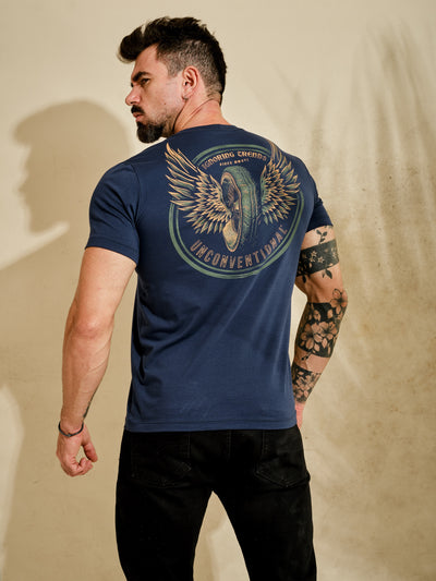 Camiseta Flying Wheel - Blue