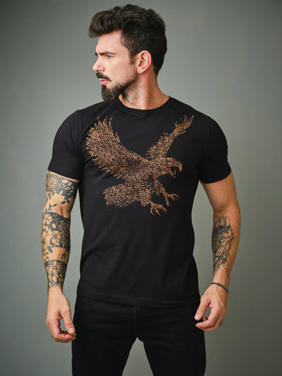 Camiseta Unconventional® Eagle em Algodão Egípcio Preto