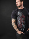 Camiseta Unconventional® Dragon Flower Black em Algodão Egípcio