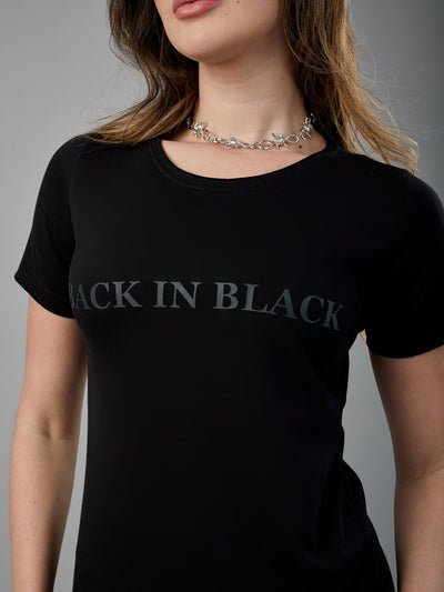 T-shirt Unconventional® Back in Black em Algodão Egípcio
