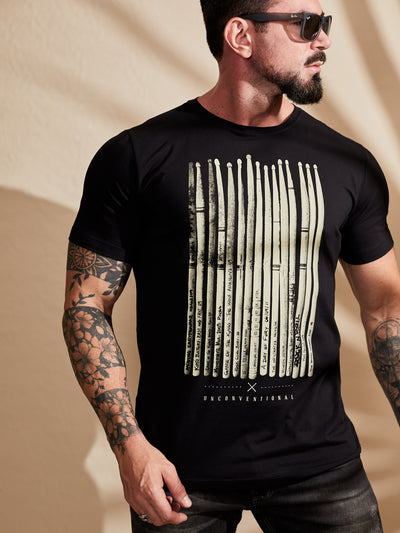 Camiseta Unconventional® Drumsticks em Algodão Egípcio Preto