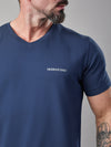 Camiseta Unconventional® Gola V - Detail Logo em Algodão Egípcio Azul