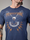 Camiseta Unconventional® Screaming Eagle em Algodão Egípcio Azul