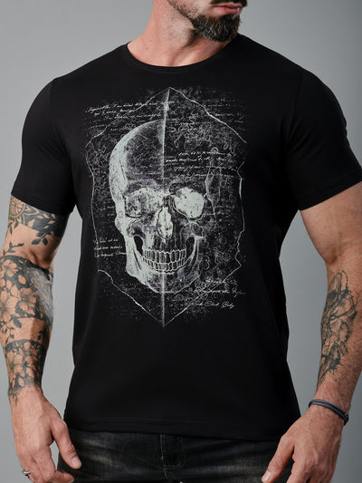 Camiseta Unconventional® Calligraphy Skull em Algodão Egípcio