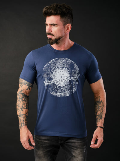 Camiseta Unconventional® Vinyl em Algodão Egípcio Azul