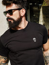 Camiseta masculina Unconventional Skull em algodão egípcio preto