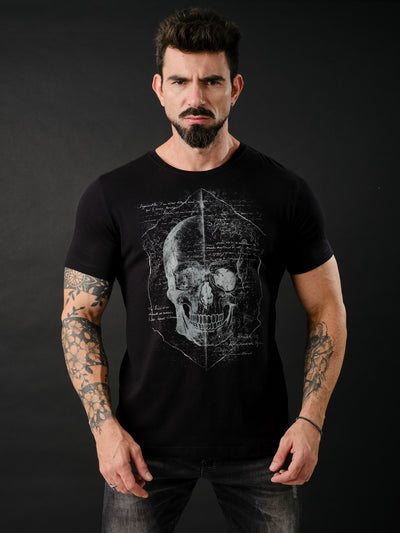 Camiseta Unconventional® Calligraphy Skull em Algodão Egípcio