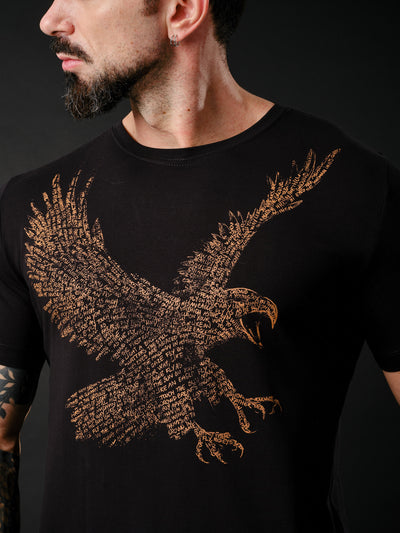 Camiseta Unconventional® Eagle em Algodão Egípcio Preto