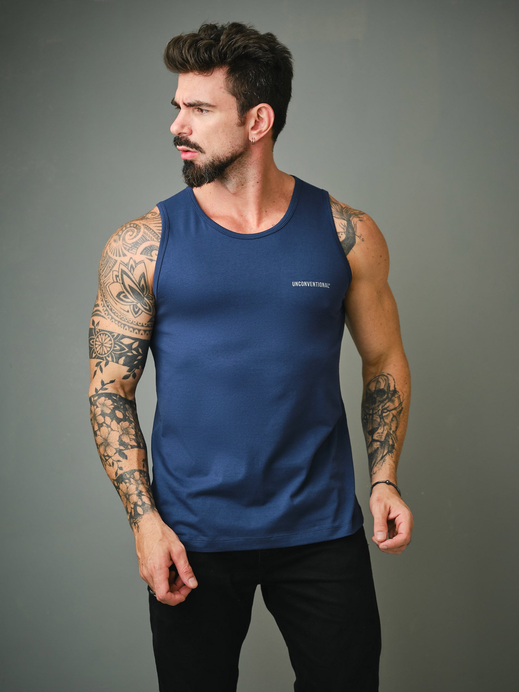 Regata Unconventional® Detail Logo em Algodão Egípcio Azul
